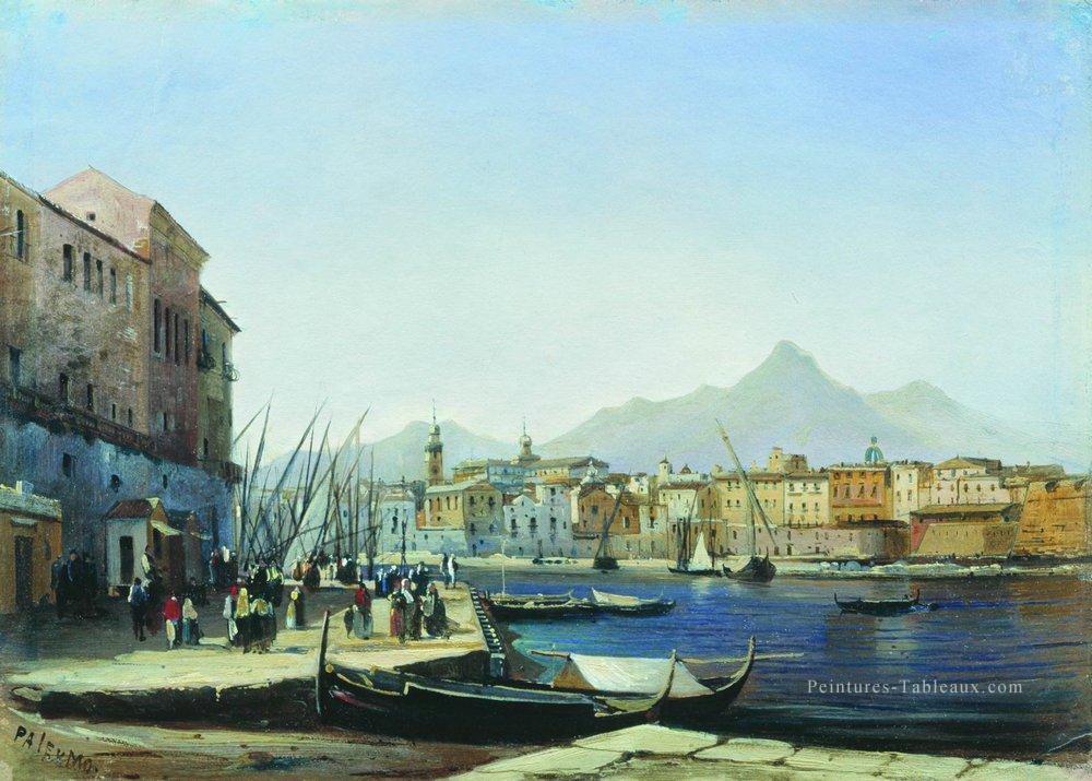 palerme 1850 Alexey Bogolyubov scènes de ville de paysage urbain Peintures à l'huile